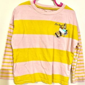Mini Boden Bee Kind pink/yellow shirt. Girls size 3-4Y. Great used condition.